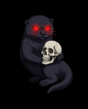 Murder Otter, the red-eyed river otter from Atomic Critters, in character portrait