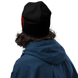 Atomic Critter Logo - All - Over Print Black Beanie - Atomic Critter Clothing