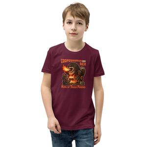 Cooposaurus Rex New King Youth Short Sleeve T-Shirt - Atomic Critter Clothing