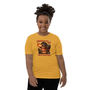 Cooposaurus Rex New King Youth Short Sleeve T-Shirt - Atomic Critter Clothing