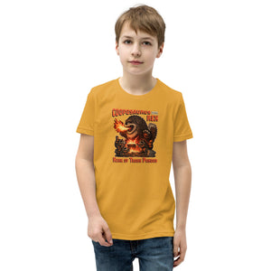 Cooposaurus Rex New King Youth Short Sleeve T-Shirt - Atomic Critter Clothing