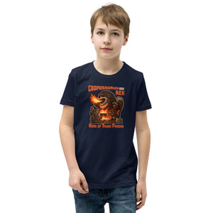 Cooposaurus Rex New King Youth Short Sleeve T-Shirt - Atomic Critter Clothing