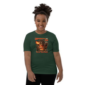 Cooposaurus Rex New King Youth Short Sleeve T-Shirt - Atomic Critter Clothing