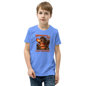 Cooposaurus Rex New King Youth Short Sleeve T-Shirt - Atomic Critter Clothing