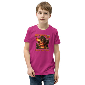 Cooposaurus Rex New King Youth Short Sleeve T-Shirt - Atomic Critter Clothing