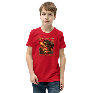 Cooposaurus Rex New King Youth Short Sleeve T-Shirt - Atomic Critter Clothing