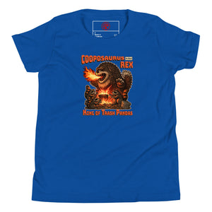 Cooposaurus Rex New King Youth Short Sleeve T-Shirt - Atomic Critter Clothing