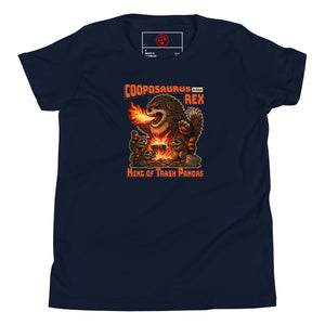 Cooposaurus Rex New King Youth Short Sleeve T-Shirt - Atomic Critter Clothing