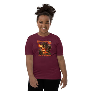 Cooposaurus Rex New King Youth Short Sleeve T-Shirt - Atomic Critter Clothing