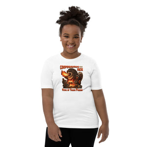 Cooposaurus Rex New King Youth Short Sleeve T-Shirt - Atomic Critter Clothing
