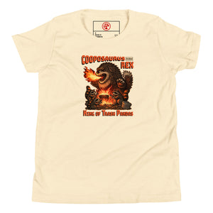 Cooposaurus Rex New King Youth Short Sleeve T-Shirt - Atomic Critter Clothing
