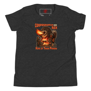 Cooposaurus Rex New King Youth Short Sleeve T-Shirt - Atomic Critter Clothing