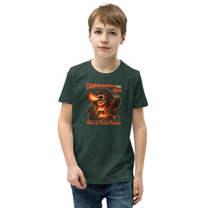 Cooposaurus Rex New King Youth Short Sleeve T-Shirt - Atomic Critter Clothing