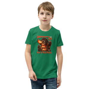 Cooposaurus Rex New King Youth Short Sleeve T-Shirt - Atomic Critter Clothing