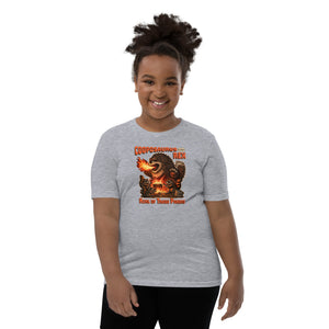 Cooposaurus Rex New King Youth Short Sleeve T-Shirt - Atomic Critter Clothing