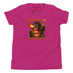 Cooposaurus Rex New King Youth Short Sleeve T-Shirt - Atomic Critter Clothing