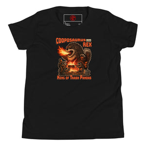 Cooposaurus Rex New King Youth Short Sleeve T-Shirt - Atomic Critter Clothing