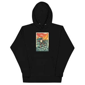 Cooposaurus Rex Surfs Unisex Hoodie - Atomic Critter Clothing