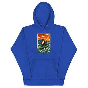 Cooposaurus Rex Surfs Unisex Hoodie - Atomic Critter Clothing