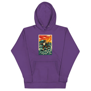 Cooposaurus Rex Surfs Unisex Hoodie - Atomic Critter Clothing