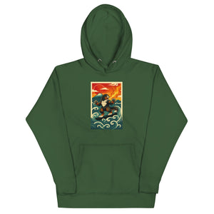 Cooposaurus Rex Surfs Unisex Hoodie - Atomic Critter Clothing