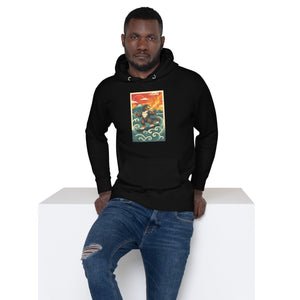 Cooposaurus Rex Surfs Unisex Hoodie - Atomic Critter Clothing