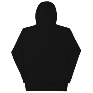 Black pullover hoodie from the back, plain