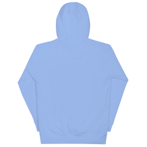 Carolina Blue pullover hoodie from the back, plain