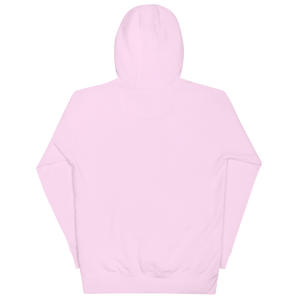 Lavender pullover hoodie from the back, plain