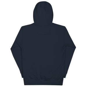 Navy Blazer pullover hoodie from the back, plain