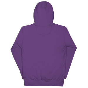 Purple pullover hoodie from the back, plain