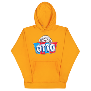 Team Gold pullover hoodie with Otto's frost-white face over an icy blue and red OTTO sign