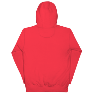 Team Red pullover hoodie from the back, plain