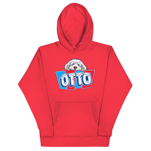 Team Red pullover hoodie with Otto's frost-white face over an icy blue and red OTTO sign