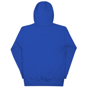 Team Royal pullover hoodie from the back, plain