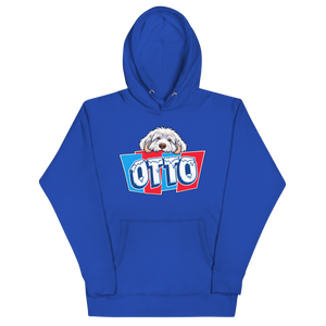 Team Royal pullover hoodie with Otto's frost-white face over an icy blue and red OTTO sign