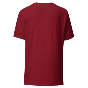Cardinal unisex t-shirt from the back, plain
