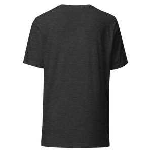 Dark Grey Heather unisex t-shirt from the back, plain