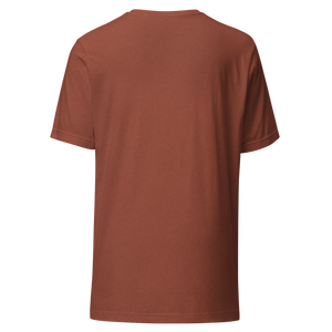 Heather Clay unisex t-shirt from the back, plain