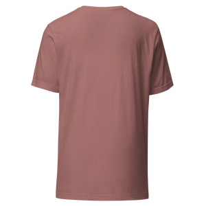 Heather Mauve unisex t-shirt from the back, plain