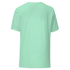 Heather Mint unisex t-shirt from the back, plain
