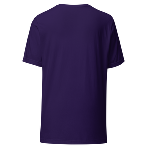 Team Purple unisex t-shirt from the back, plain