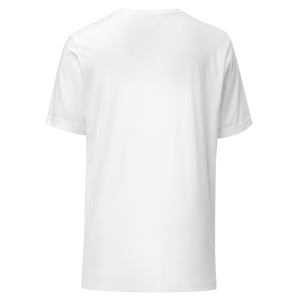 White unisex t-shirt from the back, plain