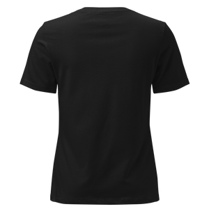 Black women's relaxed t-shirt from the back, plain