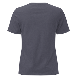 Heather Navy women's relaxed t-shirt from the back, plain