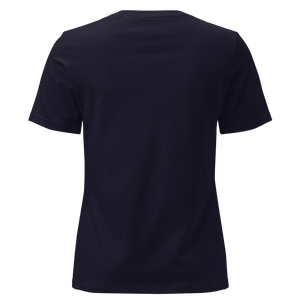Navy women's relaxed t-shirt from the back, plain