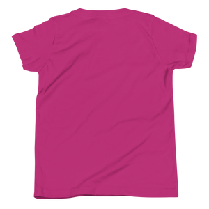 Berry youth t-shirt from the back, plain