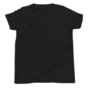 Black youth t-shirt from the back, plain