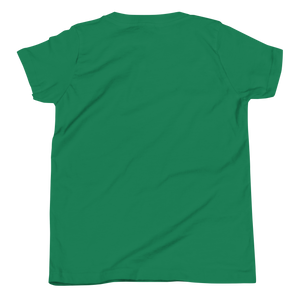 Kelly youth t-shirt from the back, plain
