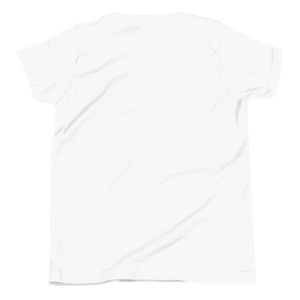 White youth t-shirt from the back, plain